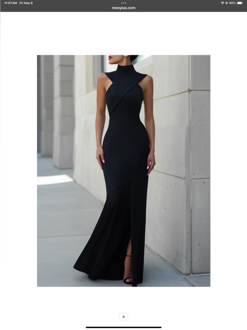 Mooyius High - Neck Cross-Bodice Sleeveless Maxi Dress XS-(2)